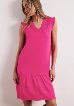 Knielanges Kleid mit Shiffley-Details
