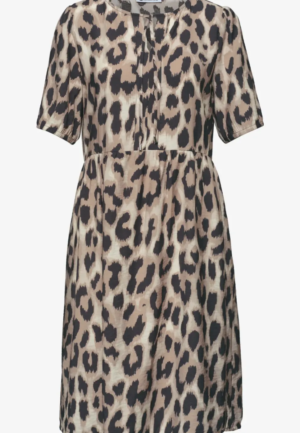 Knielanges Kleid mit Split Neck und Print