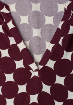 Knielanges Kleid mit Split Neck und Print