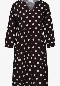 Knielanges Kleid mit Split Neck und Print