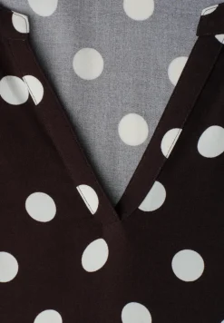 Knielanges Kleid mit Split Neck und Print