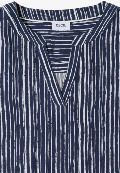 Knielanges Kleid mit Streifenmuster