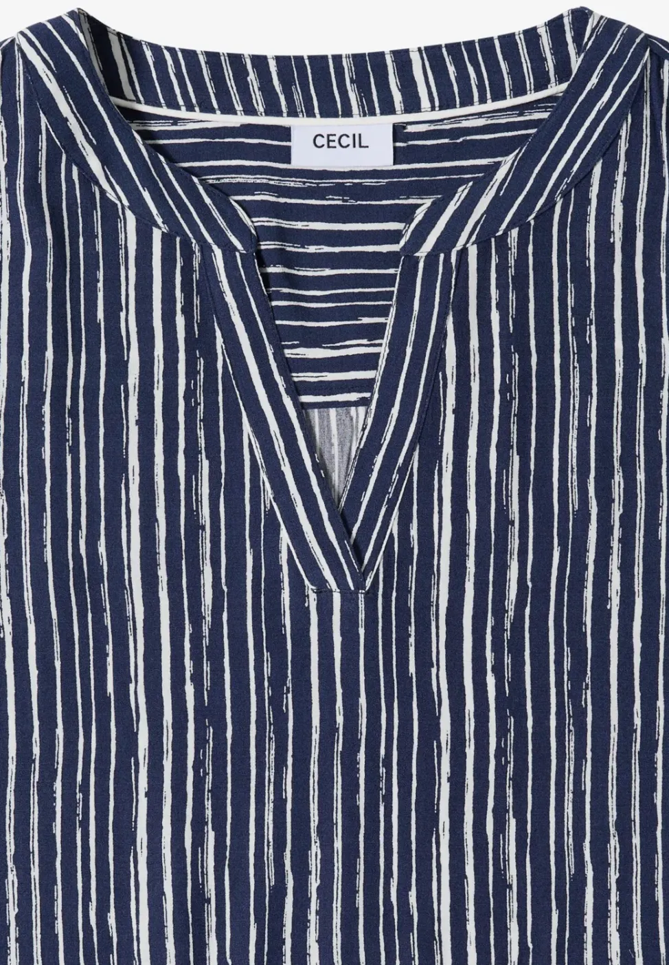 Knielanges Kleid mit Streifenmuster