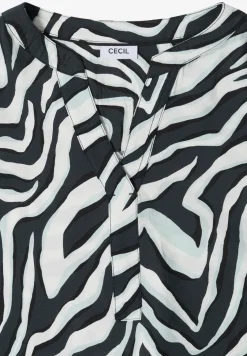 Knielanges Kleid mit Zebraprint