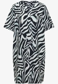 Knielanges Kleid mit Zebraprint