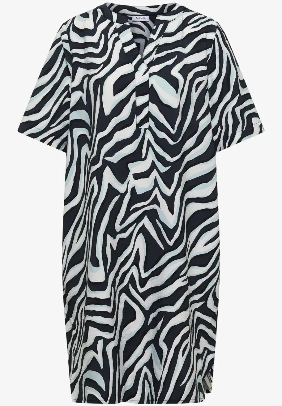 Knielanges Kleid mit Zebraprint