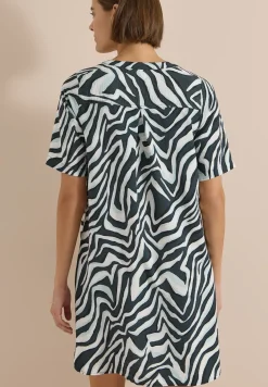 Knielanges Kleid mit Zebraprint