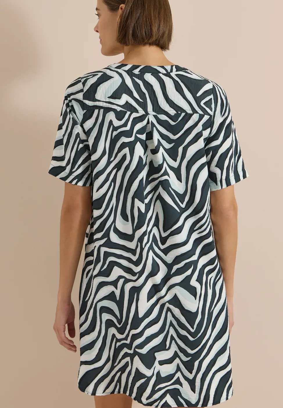 Knielanges Kleid mit Zebraprint