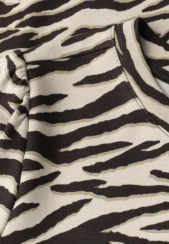 Knielanges Kleid mit Zebra-Print