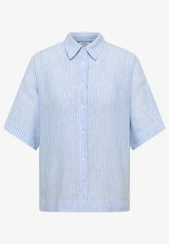Kurzarm Bluse aus reinem Leinen