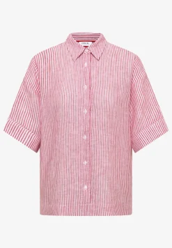 Kurzarm Bluse aus reinem Leinen