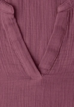 Kurzarm Bluse in Musselinqualität mit Turn-Up