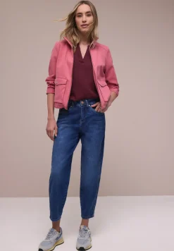 Kurzarm Bluse in Musselinqualität mit Turn-Up