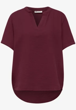 Kurzarm Bluse in Musselinqualität mit Turn-Up