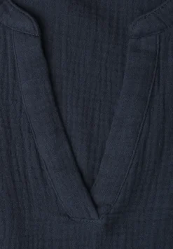 Kurzarm Bluse in Musselinqualität mit Turn-Up