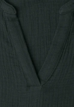 Kurzarm Bluse in Musselinqualität mit Turn-Up