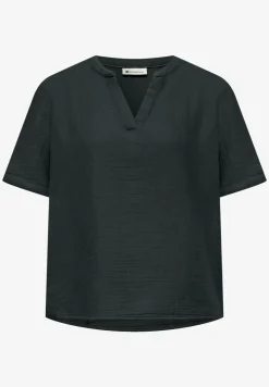 Kurzarm Bluse in Musselinqualität mit Turn-Up