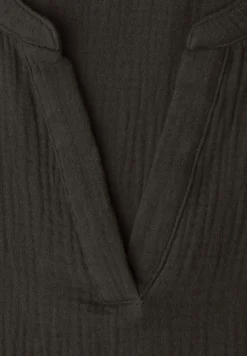 Kurzarm Bluse in Musselinqualität mit Turn-Up