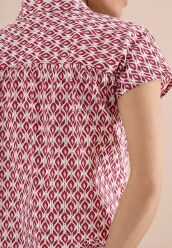 Kurzarm Bluse mit Minimal Print