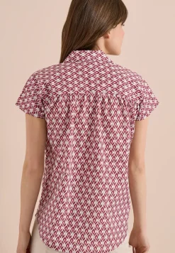 Kurzarm Bluse mit Minimal Print