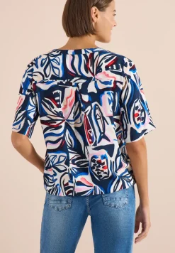 Kurzarm Bluse mit Multicolor Print