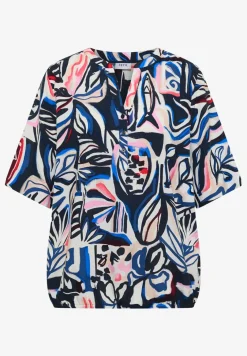 Kurzarm Bluse mit Multicolor Print