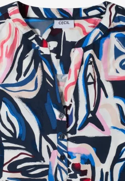 Kurzarm Bluse mit Multicolor Print
