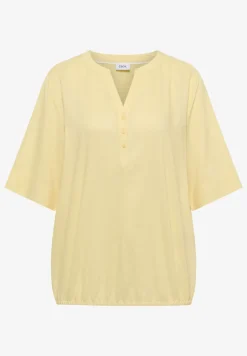 Kurzarm Bluse mit Split Neck