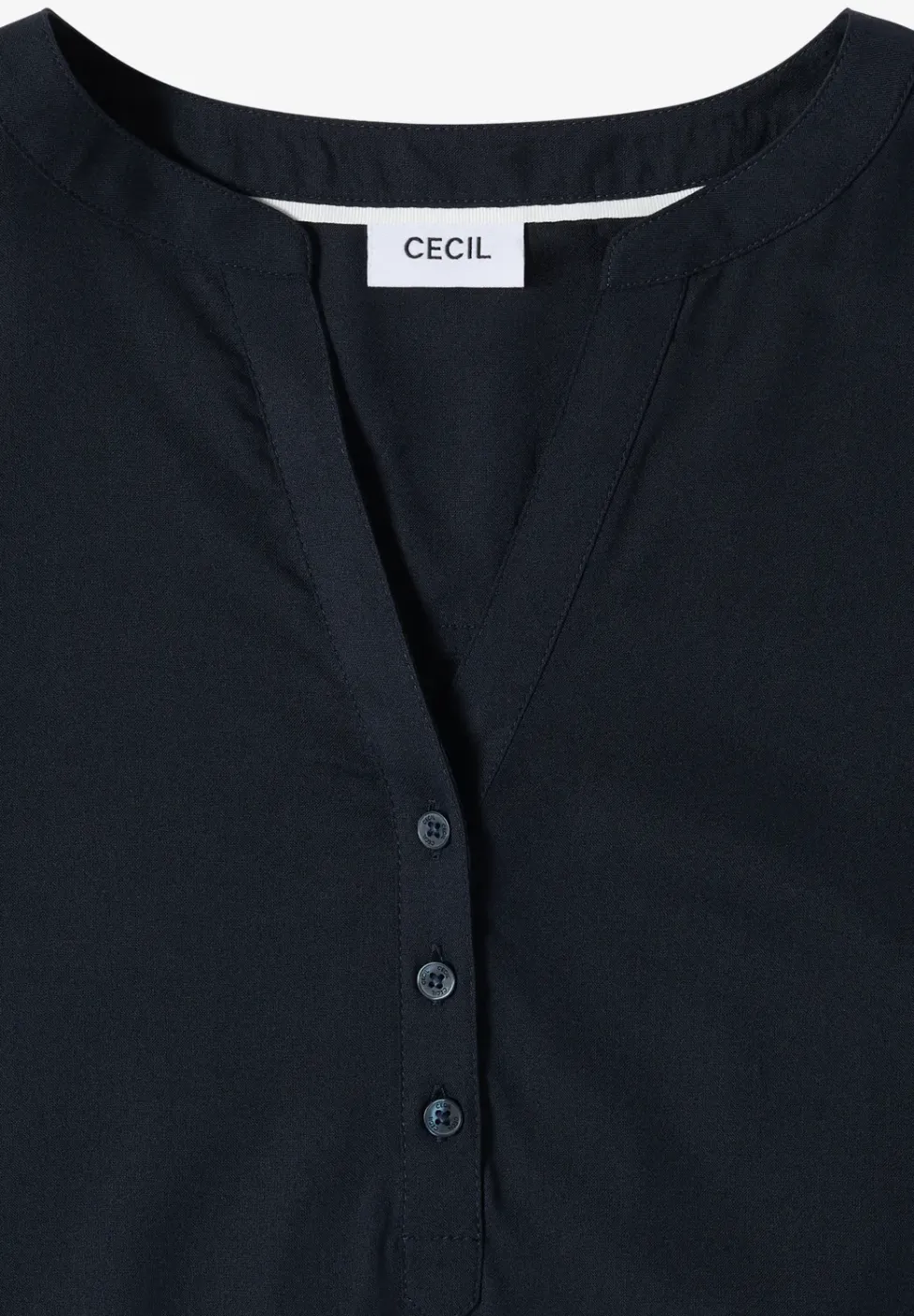 Kurzarm Bluse mit Split Neck
