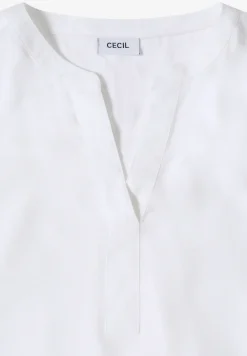 Kurzarm Bluse mit Split Neck