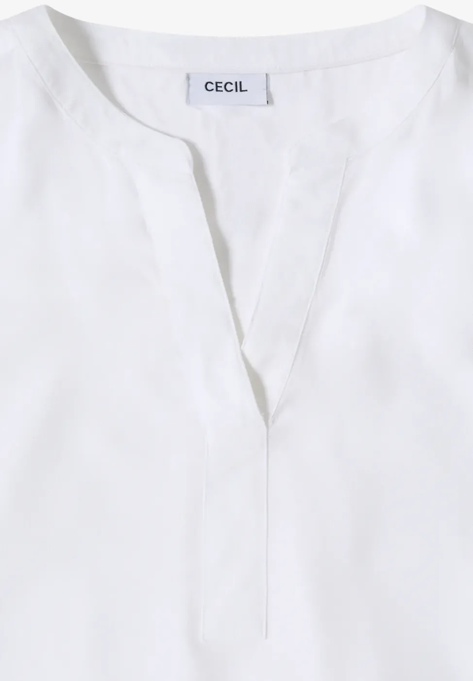 Kurzarm Bluse mit Split Neck