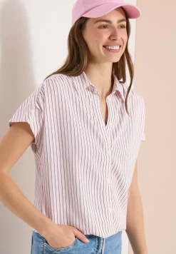 Kurzarm Bluse mit Streifenmuster