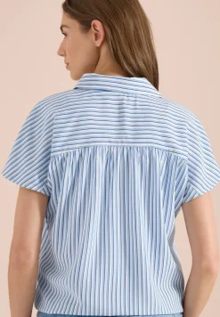 Kurzarm Bluse mit Streifenmuster
