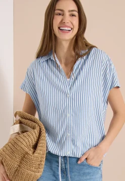 Kurzarm Bluse mit Streifenmuster