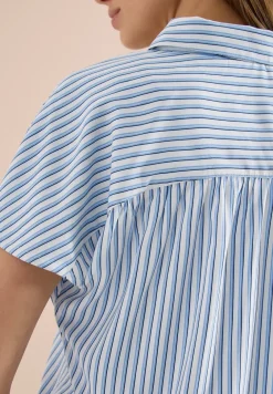 Kurzarm Bluse mit Streifenmuster