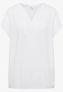 Kurzarm Bluse mit Strukturmix