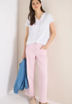 Kurzarm Bluse mit Strukturmix