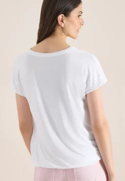 Kurzarm Bluse mit Strukturmix