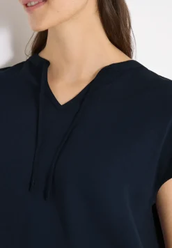 Kurzarm Bluse mit Strukturmix