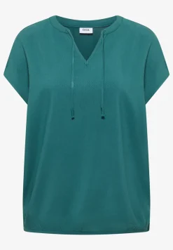 Kurzarm Bluse mit Strukturmix