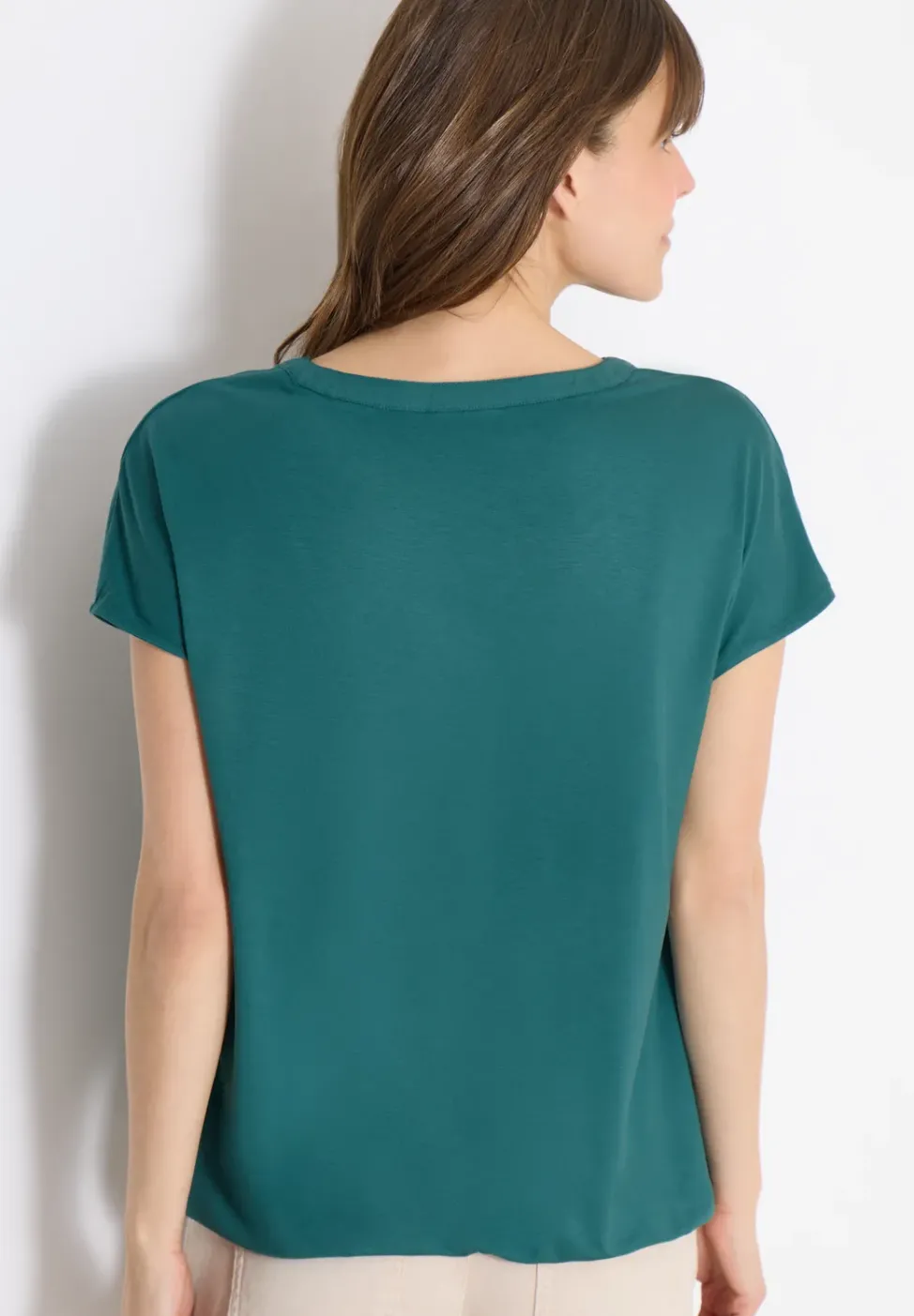 Kurzarm Bluse mit Strukturmix