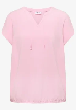 Kurzarm Bluse mit Strukturmix