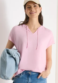 Kurzarm Bluse mit Strukturmix