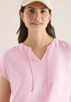 Kurzarm Bluse mit Strukturmix