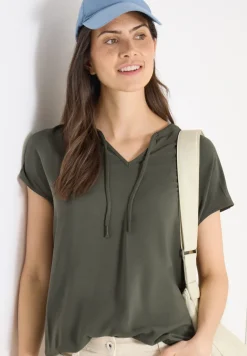 Kurzarm Bluse mit Strukturmix