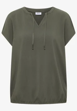 Kurzarm Bluse mit Strukturmix