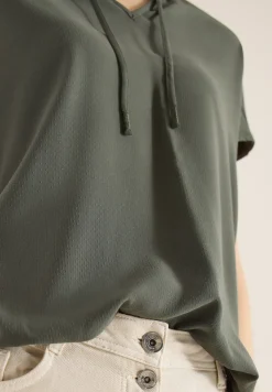 Kurzarm Bluse mit Strukturmix