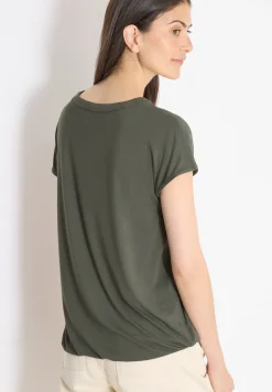 Kurzarm Bluse mit Strukturmix