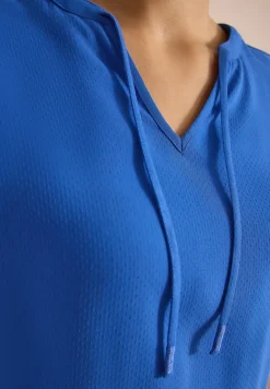 Kurzarm Bluse mit Strukturmix