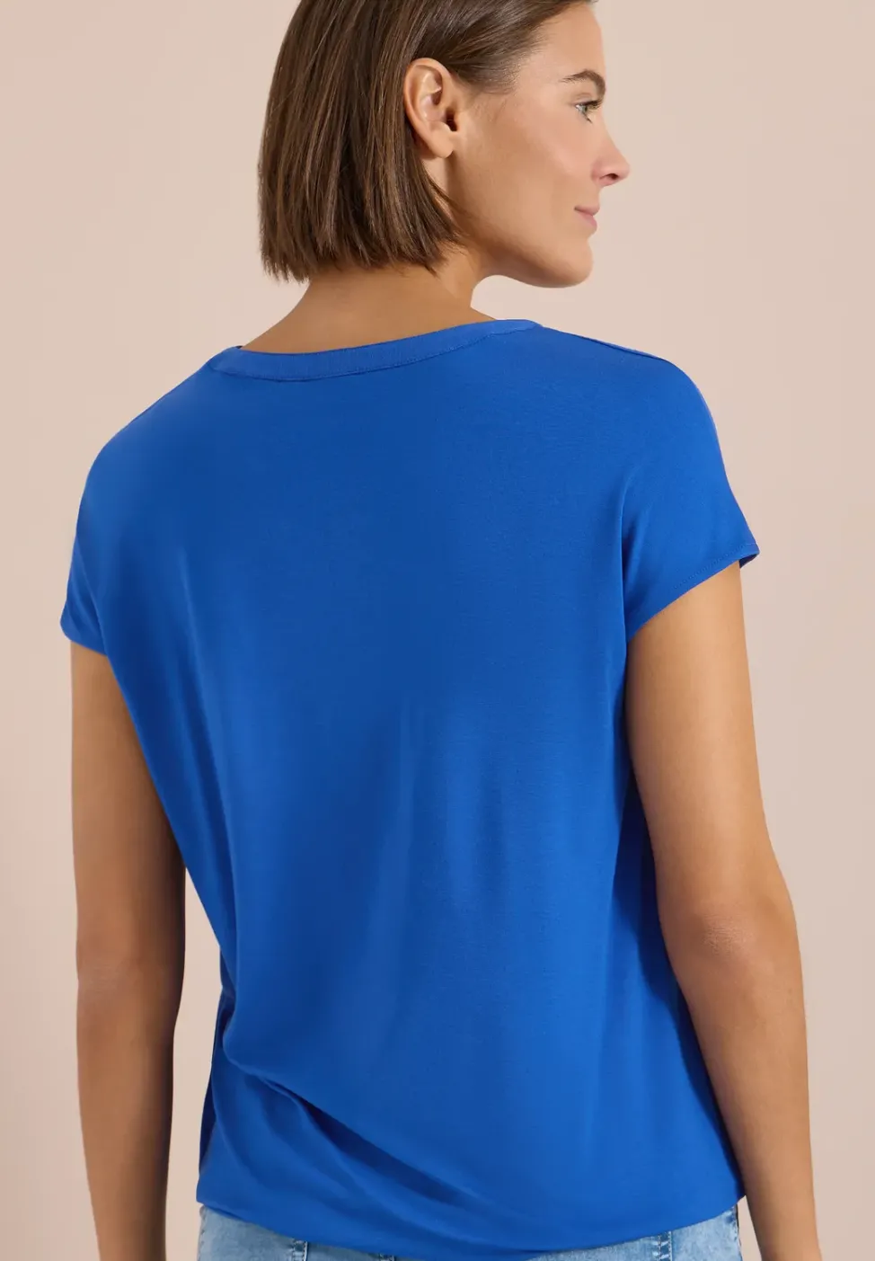 Kurzarm Bluse mit Strukturmix